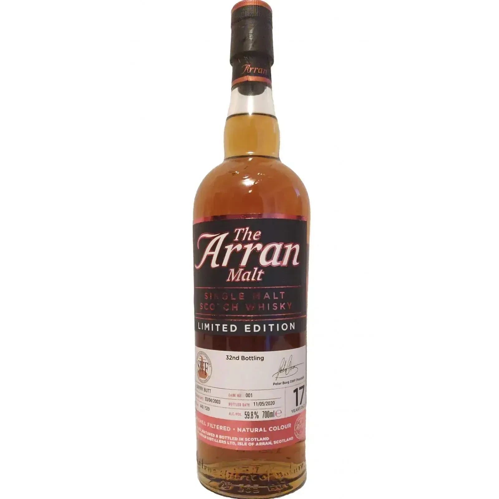 Arran 17 Years Old 2003 32nd Bottling Cask Nr.001