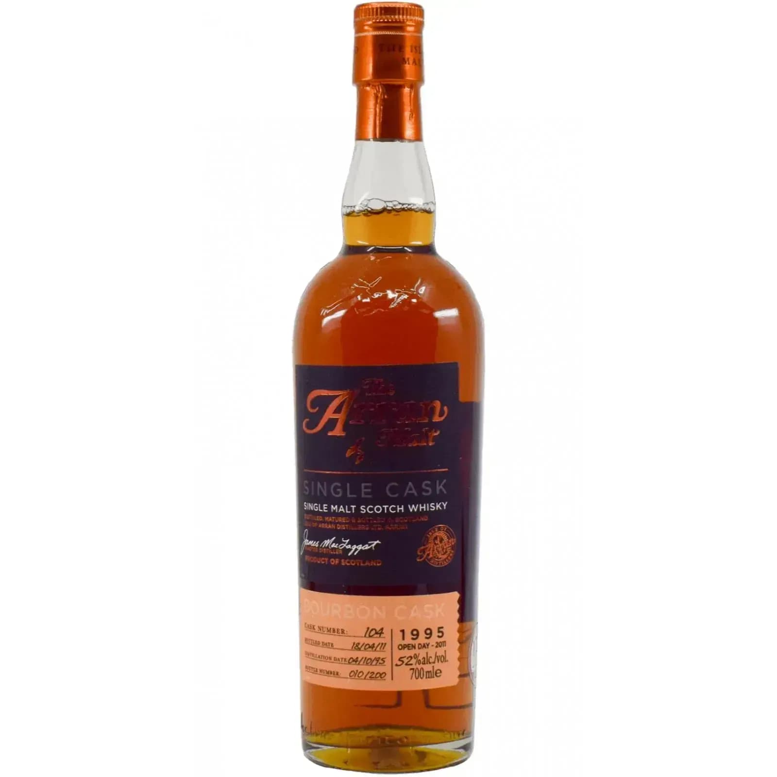 Arran 1995 15Th Anniversary - Open Day Bottling 2011 Cask Nr.104