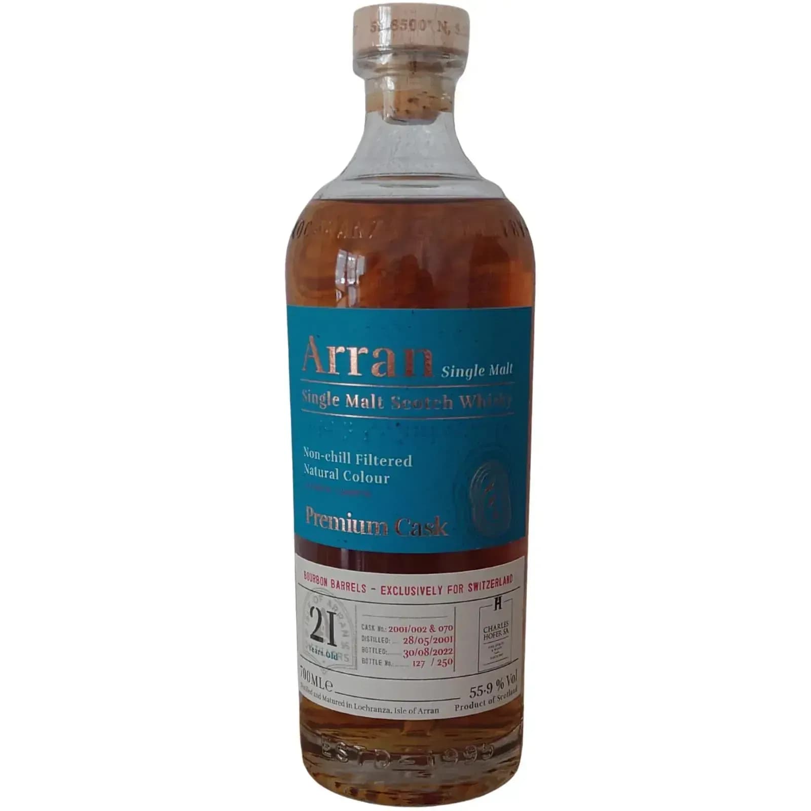 Arran 21 Years Old 2001 Premium Cask Nr.2001/002 + 070