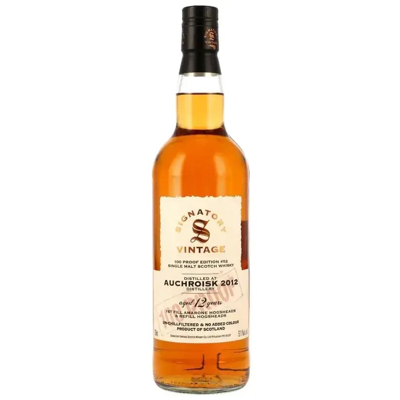 Auchroisk 12 Years Old 2012 100 Proof Edition 52 Signatory Vintage