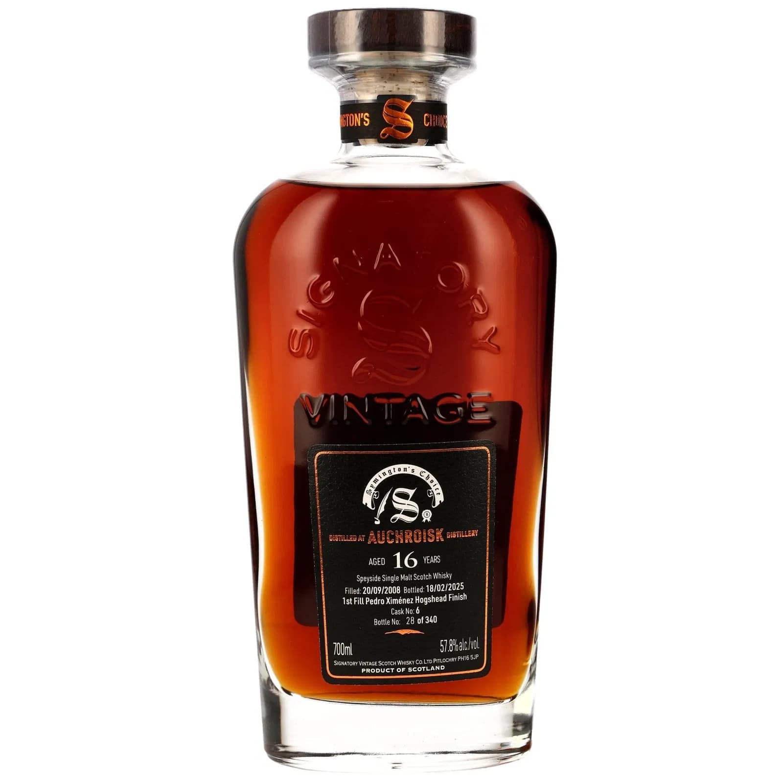 Auchroisk 16 Years Old 2008 Cask Strength Collection Symington’s Choice Signatory Vintage