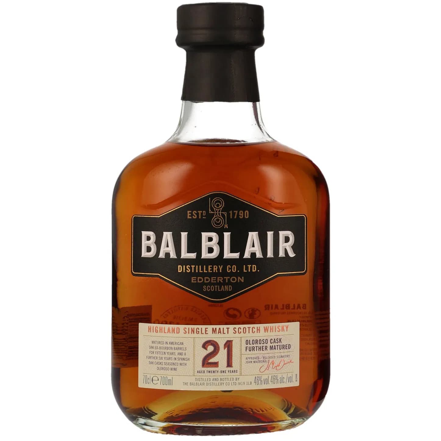 Balblair 21 Years Old 2002 Oloroso Cask