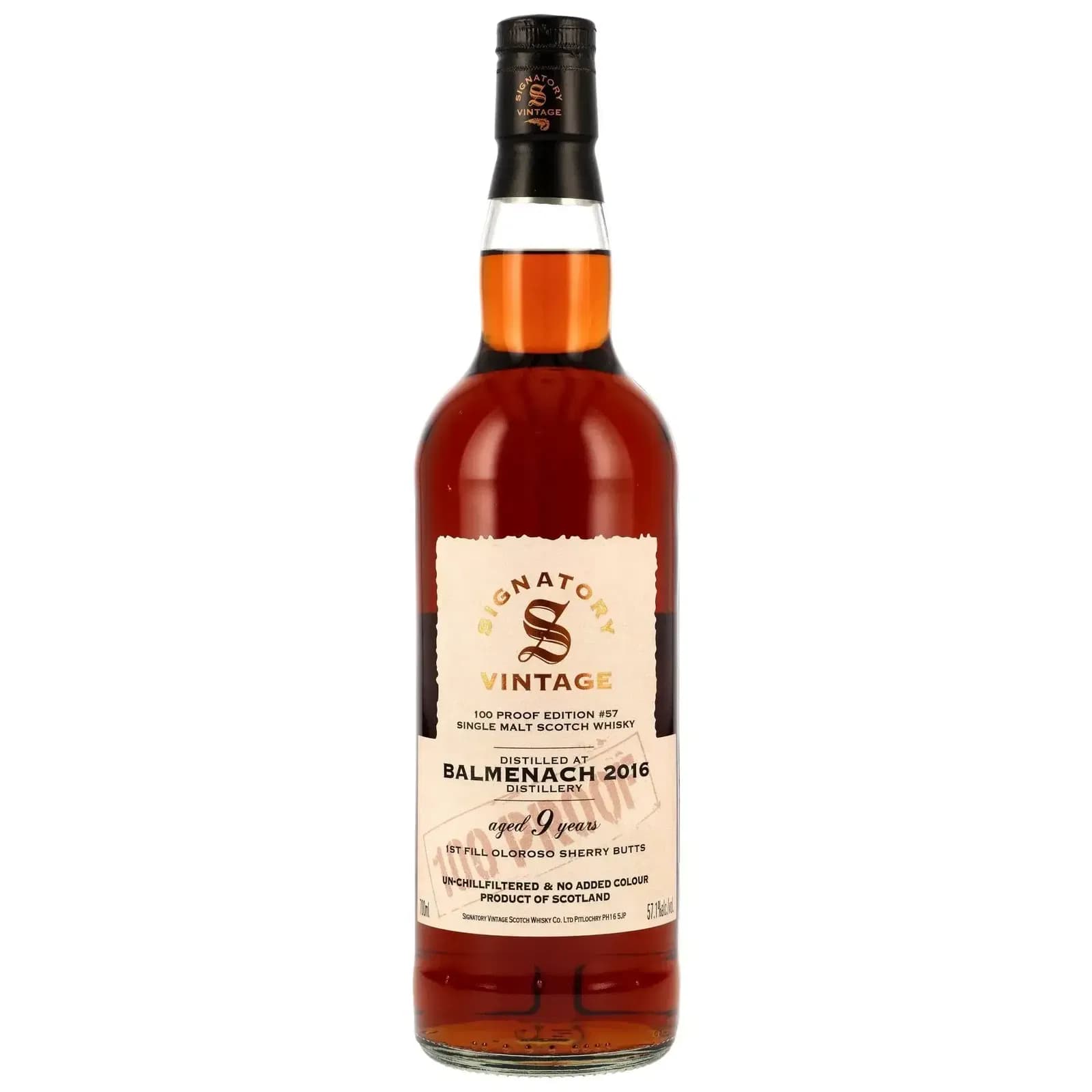 Balmenach 9 Years Old 2016 100 Proof Edition #57 Signatory Vintage