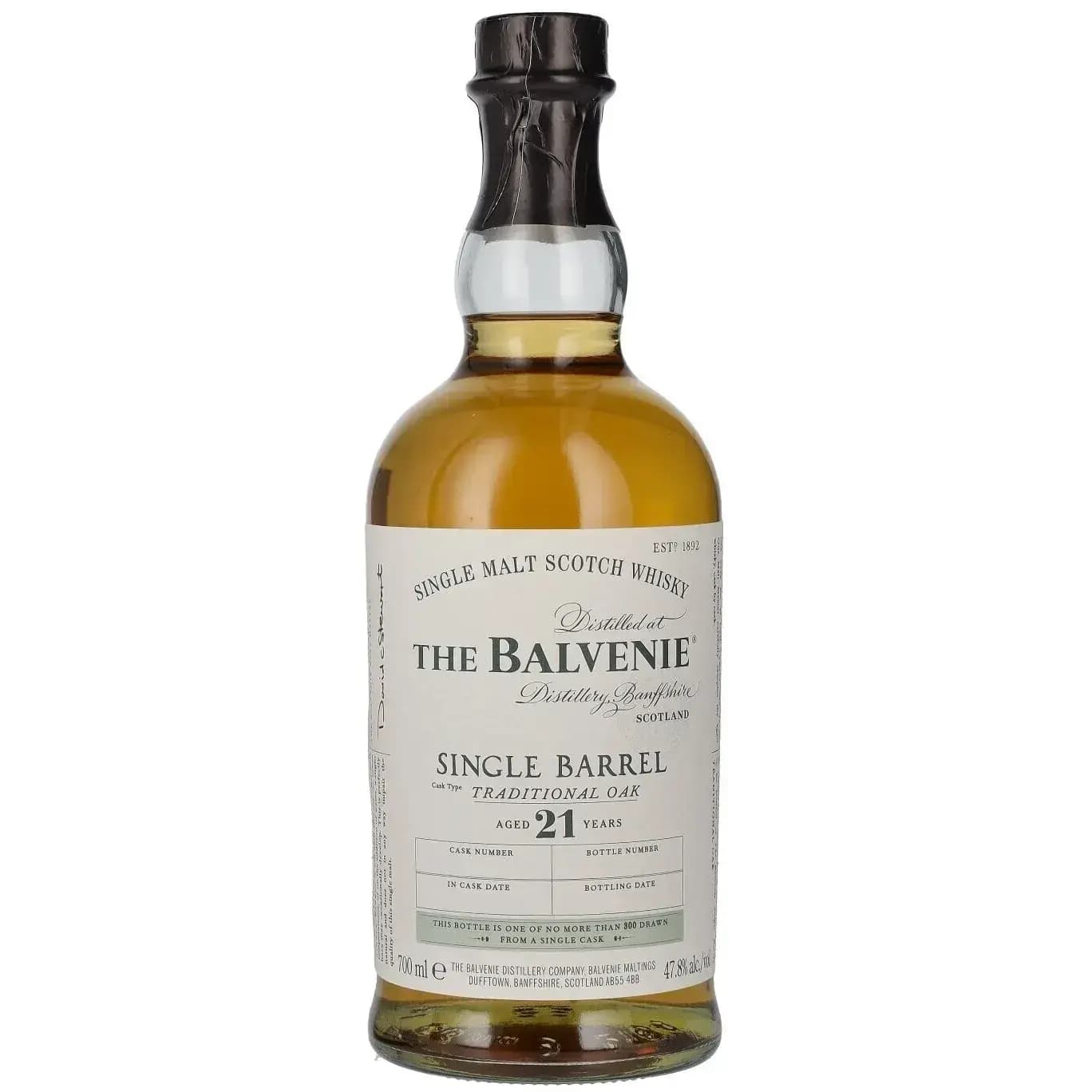 Balvenie 21 Years Old Single Barrel - Traditional Oak Cask Nr.3839