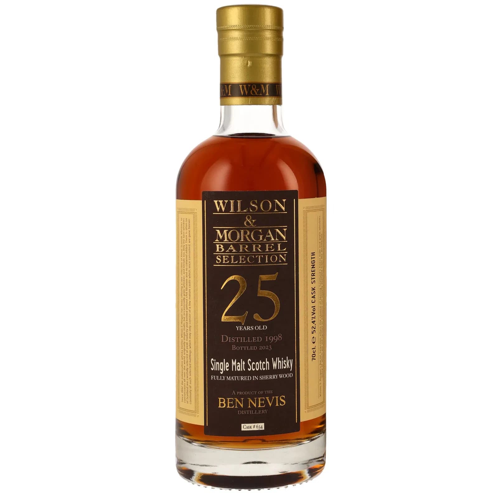 Ben Nevis 25 Years Old 1998 Fully Matured in Sherry Wood Cask Wilson & Morgan 634
