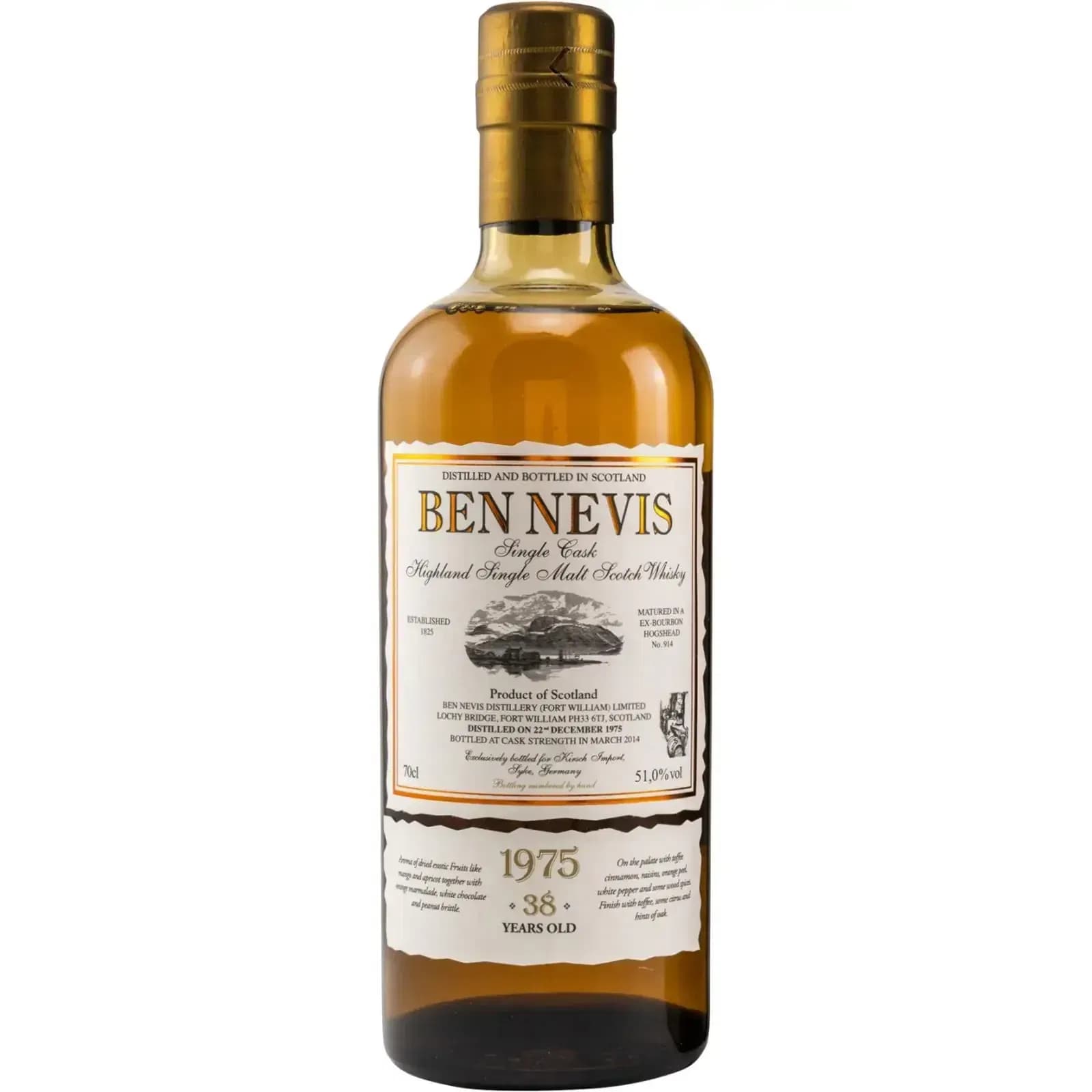 Ben Nevis 38 Years Old 1975 Fort William Limited - Single Cask Nr.914