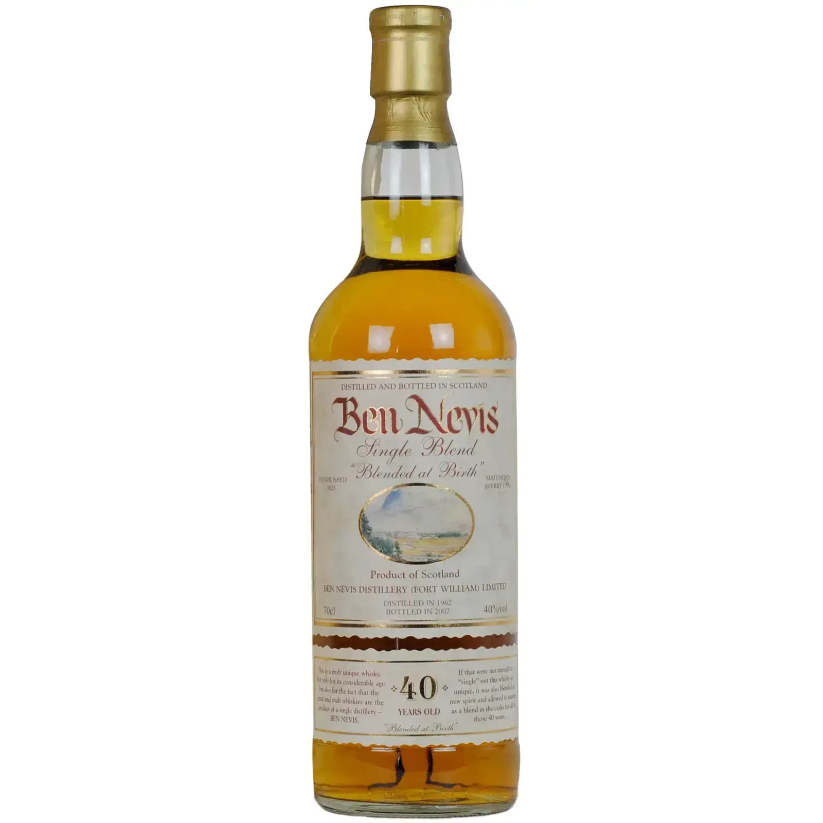Ben Nevis 40 Years Old 1962 Single Blend Blended At Birth