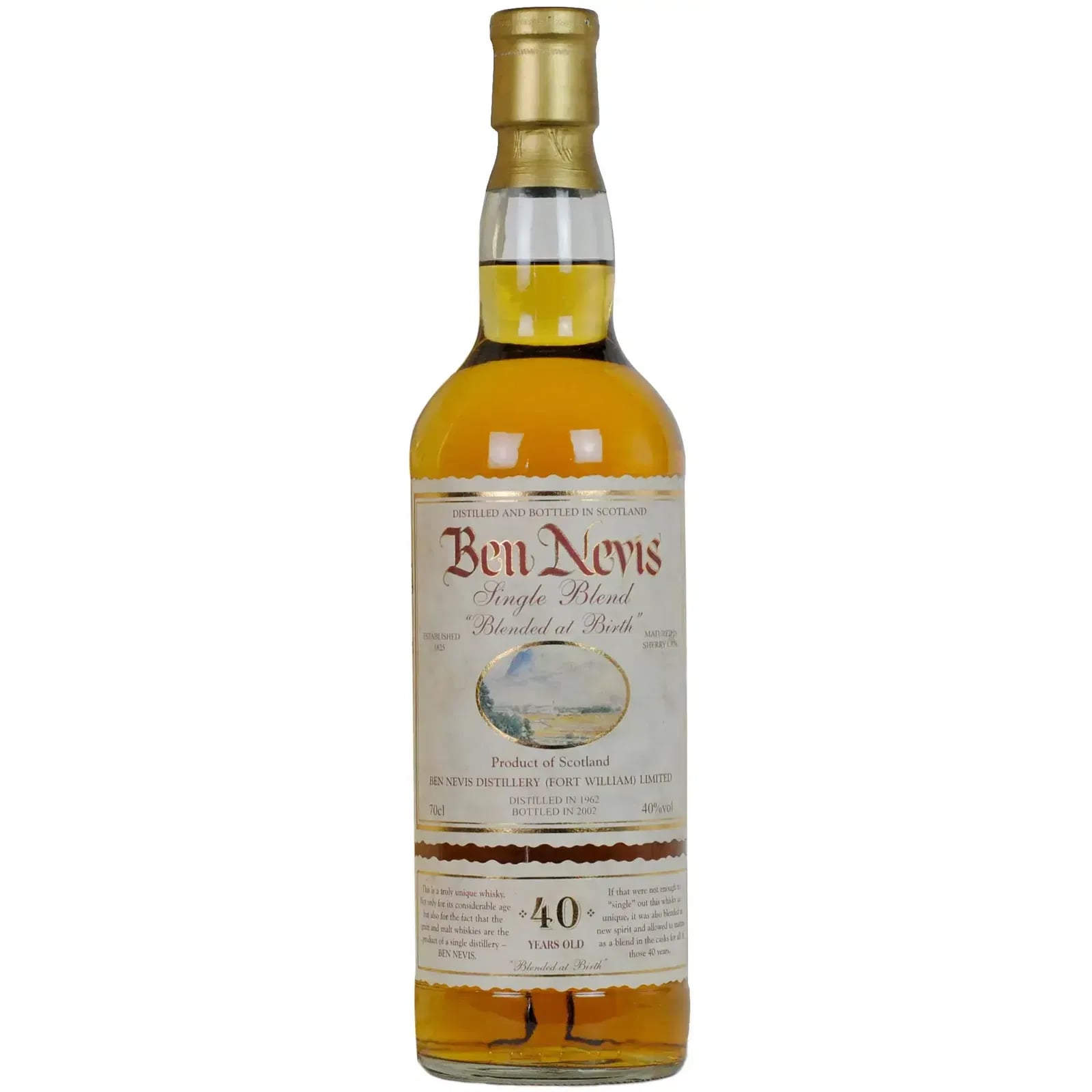 Ben Nevis 40 Years Old 1962 Single Blend Blended At Birth