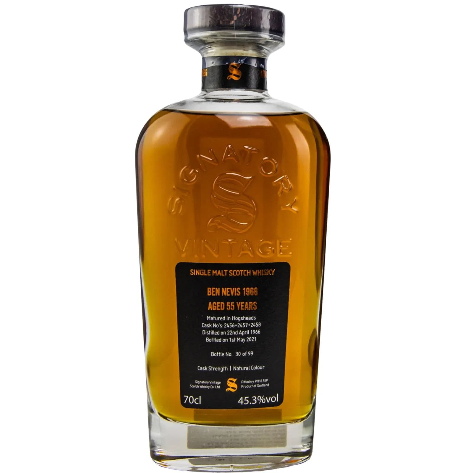 Ben Nevis 55 Years Old 1966 Rare Reserve Signatory Signatory Vintage 2456, 2457, 2458