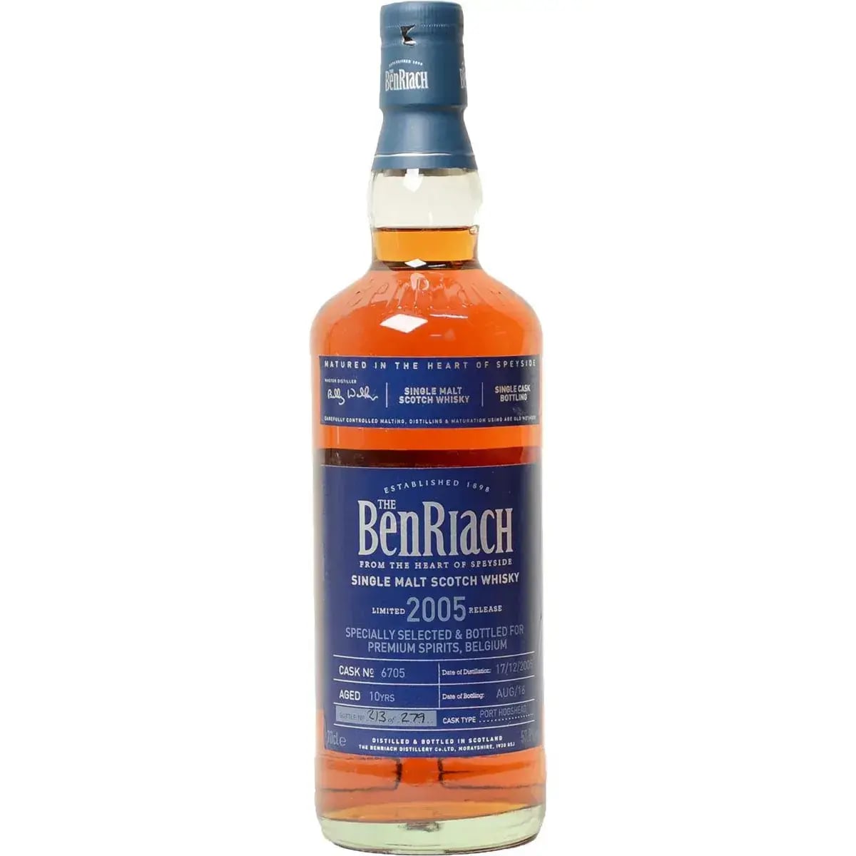 BenRiach 10 Years Old 2005 Single Cask Bottling Cask Nr.6705