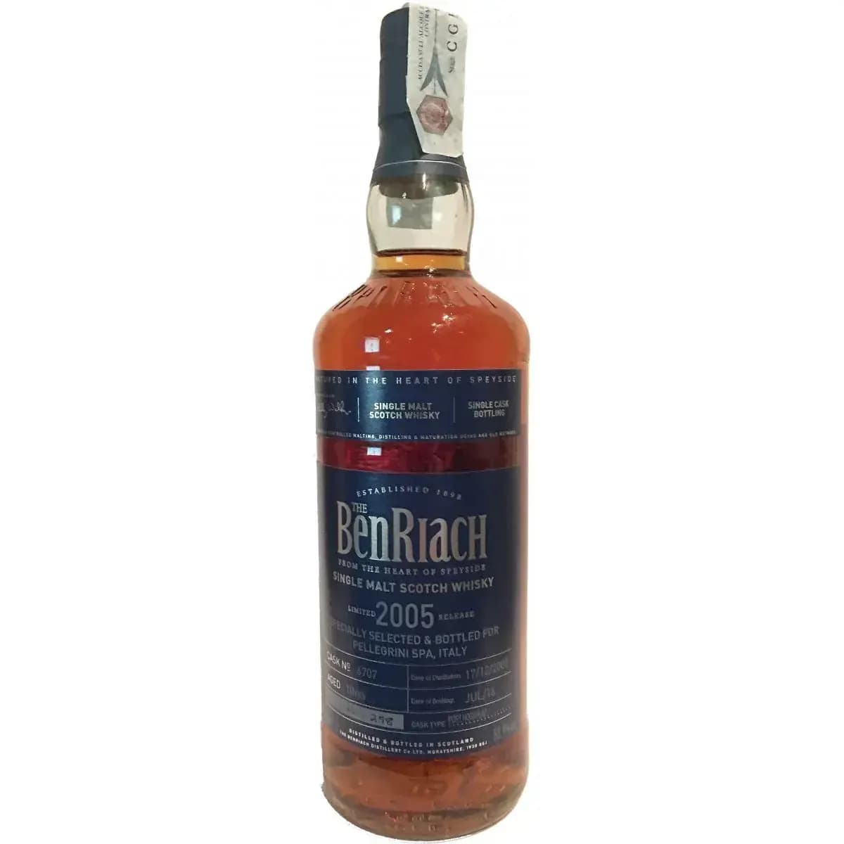 BenRiach 10 Years Old 2005 Single Cask Bottling Cask Nr.6707
