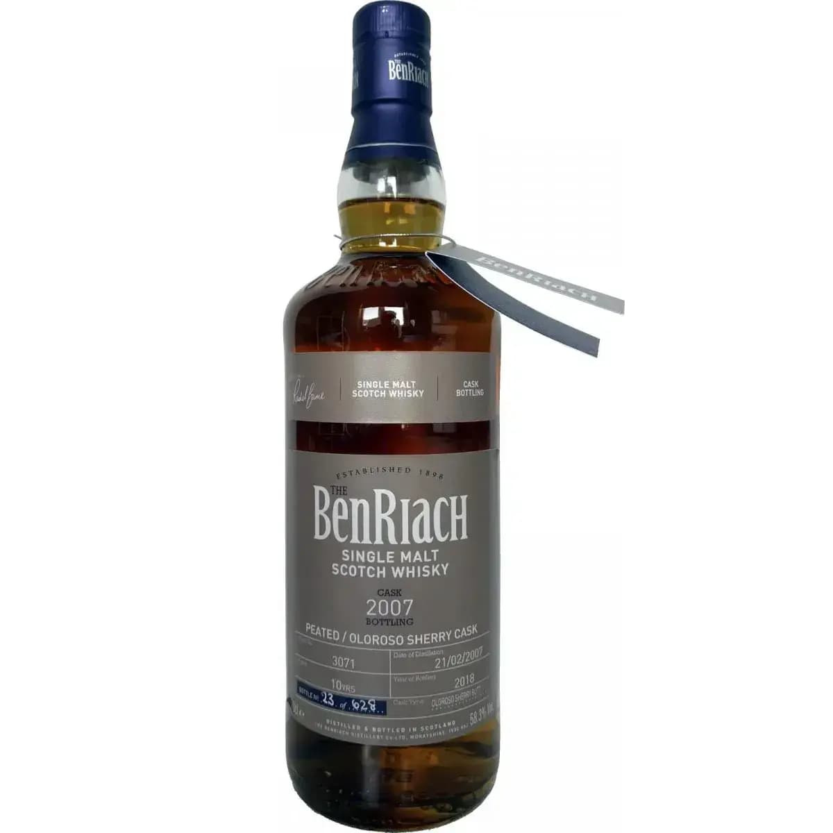 BenRiach 10 Years Old 2007 Cask Bottling Cask Nr.3071