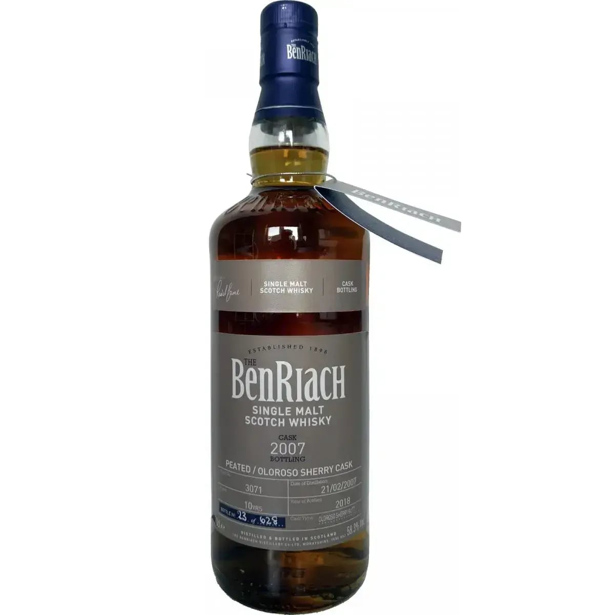 BenRiach 10 Years Old 2007 Cask Bottling Cask Nr.3071