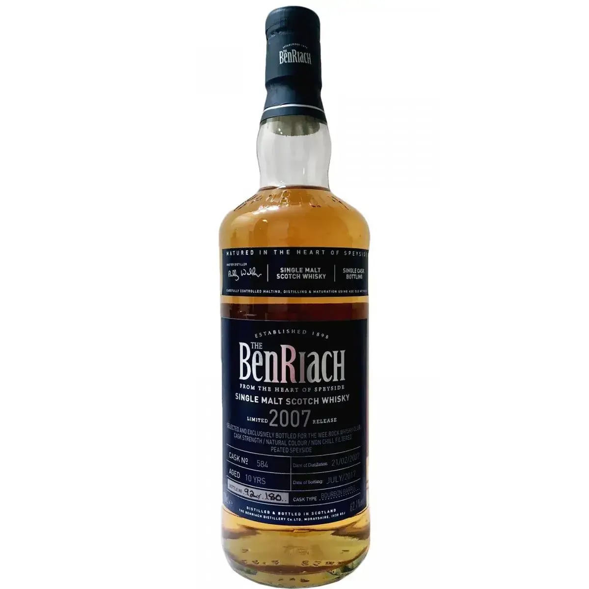 BenRiach 10 Years Old 2007 Cask Bottling Cask Nr.584