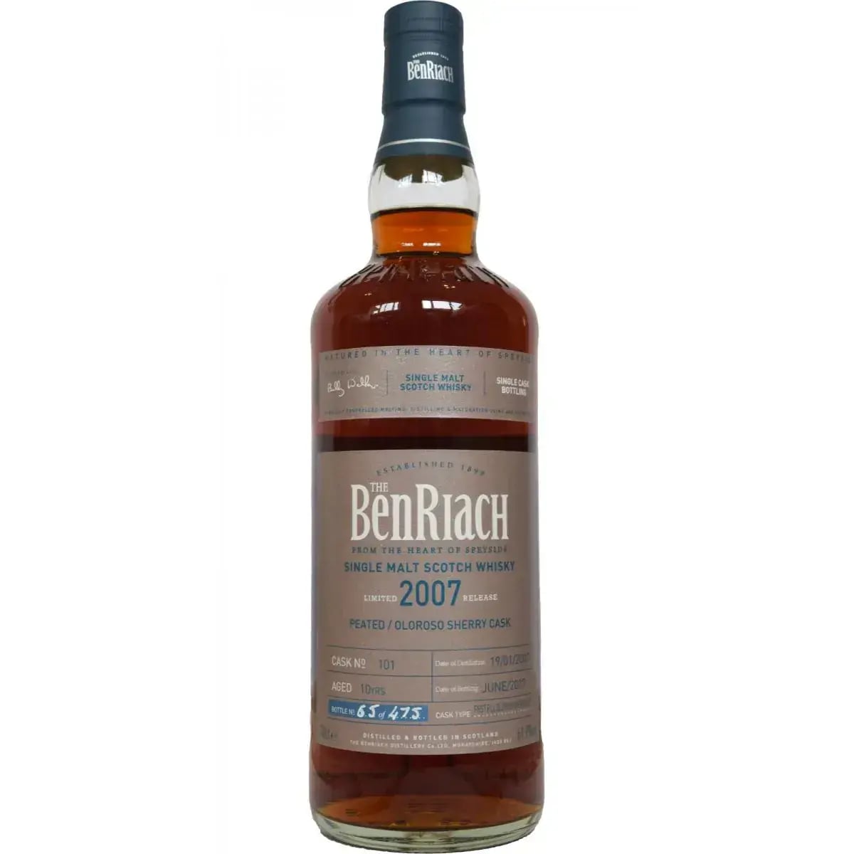 BenRiach 10 Years Old 2007 Cask Bottling Cask Nr.101