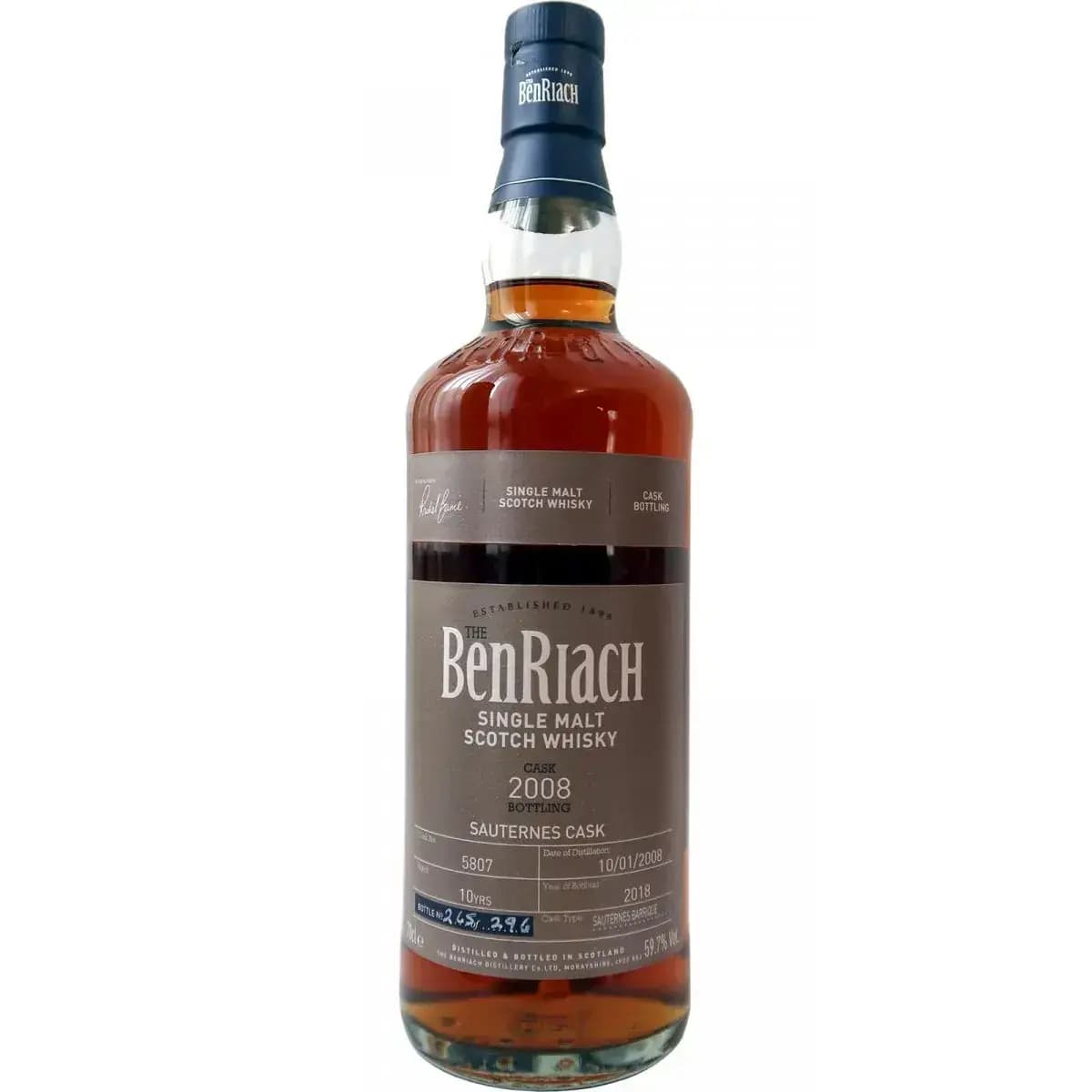 BenRiach 10 Years Old 2008 Cask Bottling Cask Nr.5807