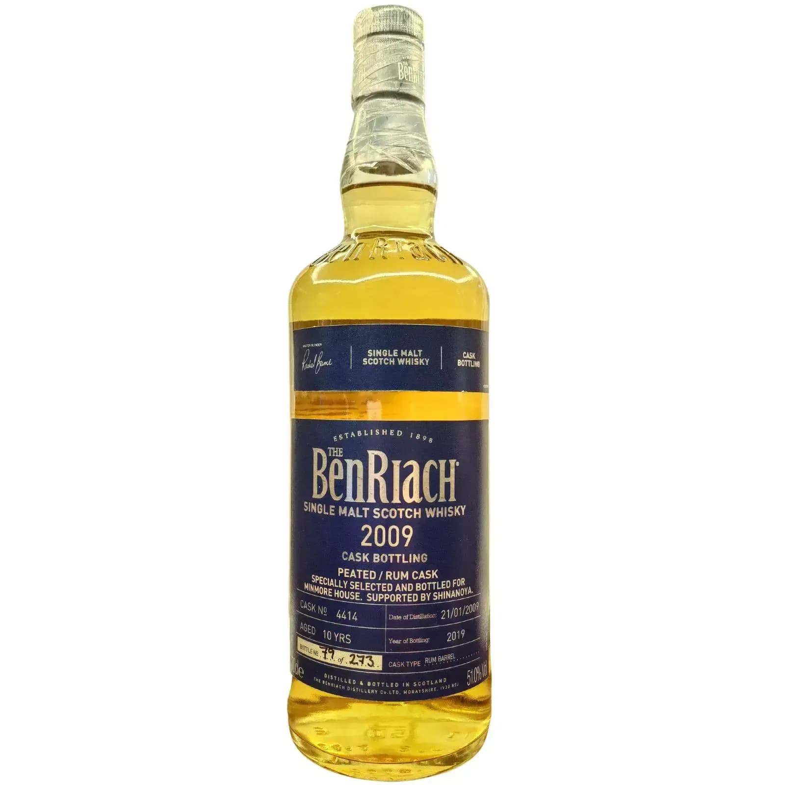 BenRiach 10 Years Old 2009 Cask Bottling Cask Nr.4414