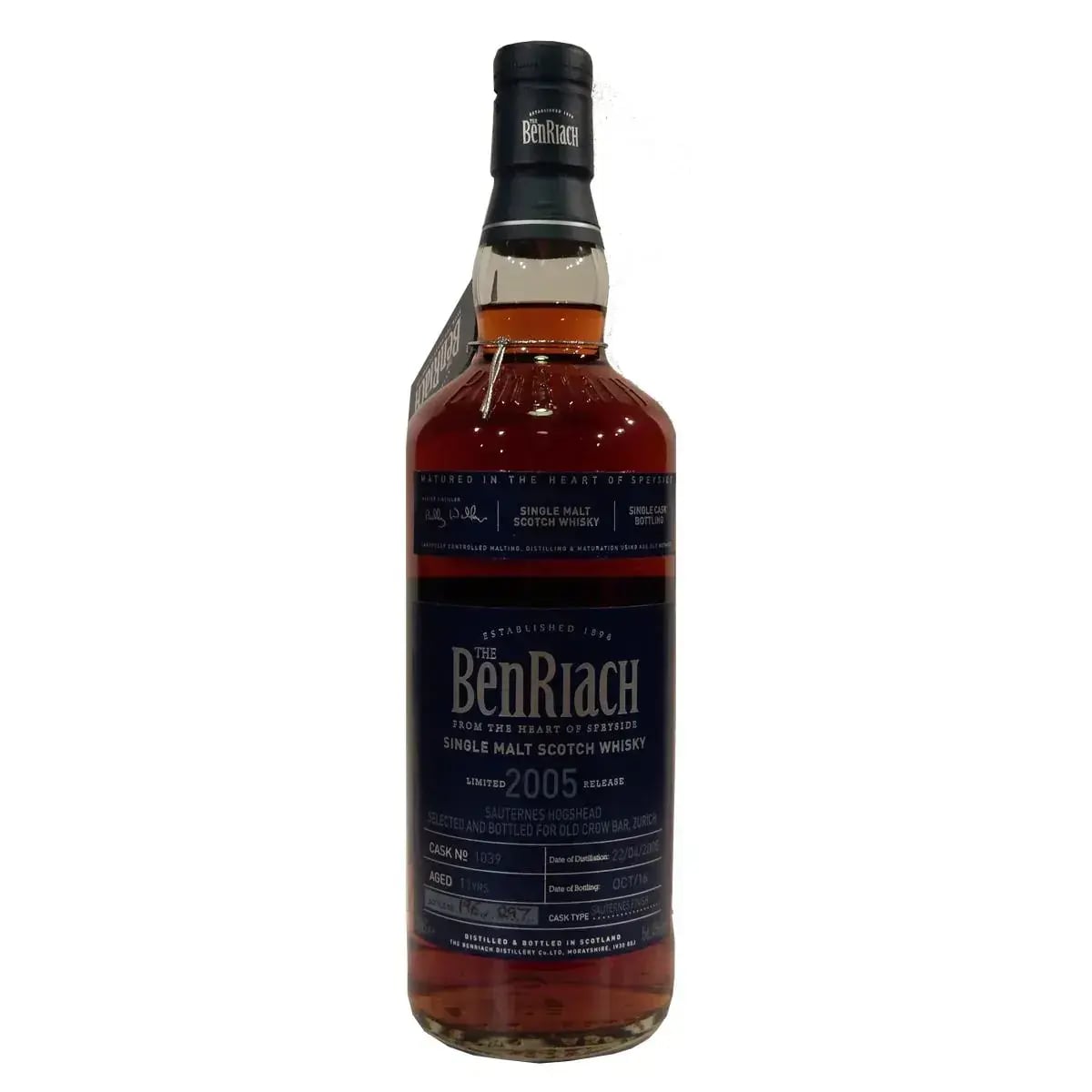 BenRiach 11 Years Old 2005 Single Cask Bottling Cask Nr.1039
