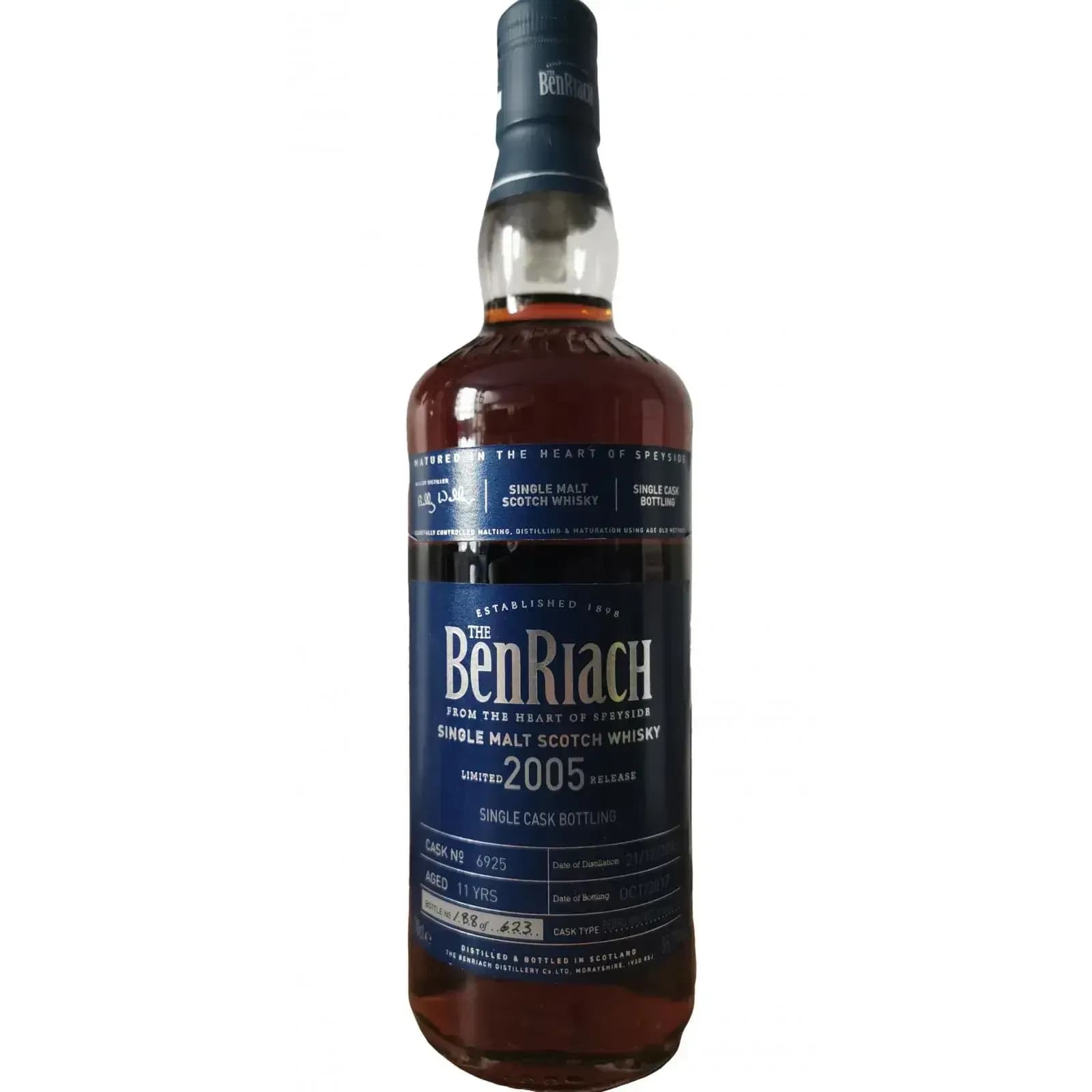 BenRiach 11 Years Old 2005 Single Cask Bottling Cask Nr.6925