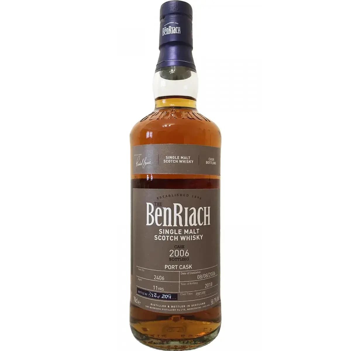 BenRiach 11 Years Old 2006 Single Cask Bottling - Batch 15 Cask Nr.2406