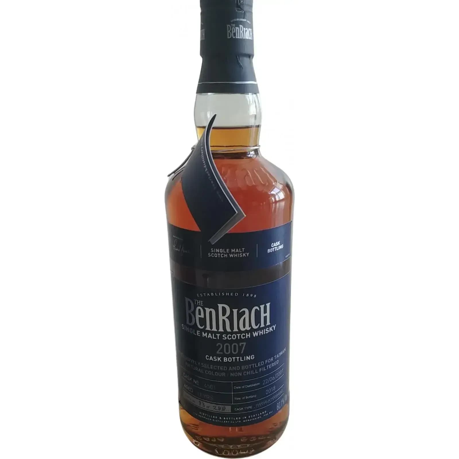 BenRiach 11 Years Old 2007 Cask Bottling Cask Nr.4501