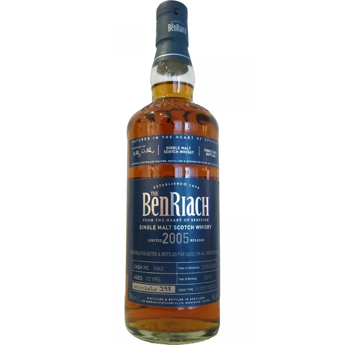 BenRiach 12 Years Old 2005 Single Cask Bottling Cask Nr.1042