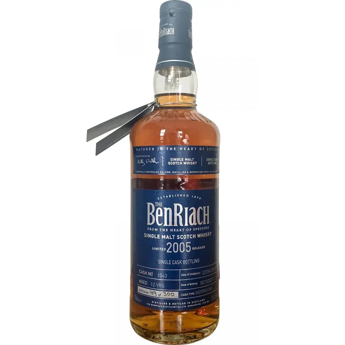 BenRiach 12 Years Old 2005 Single Cask Bottling Cask Nr.1043