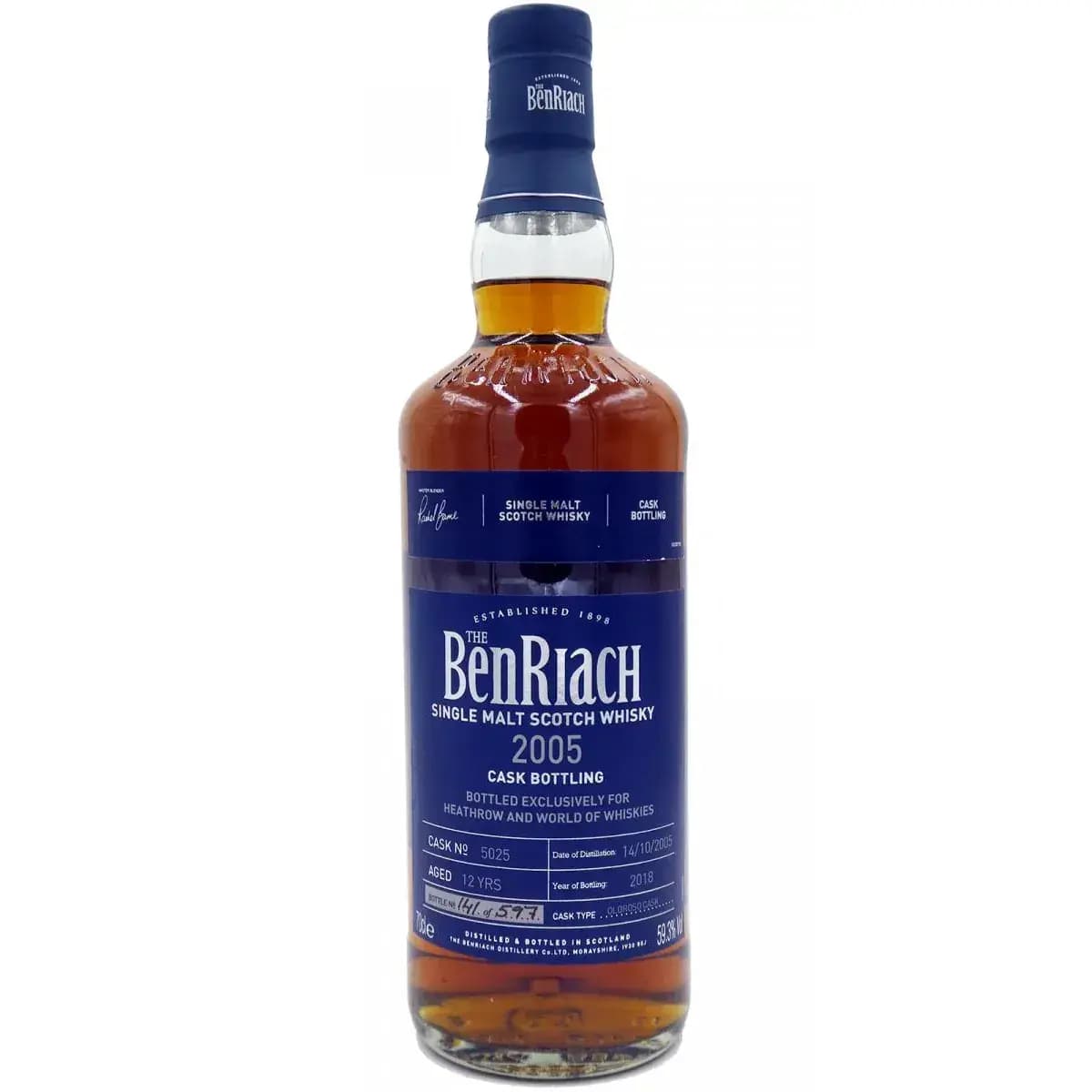 BenRiach 12 Years Old 2005 Single Cask Bottling Cask Nr.5025