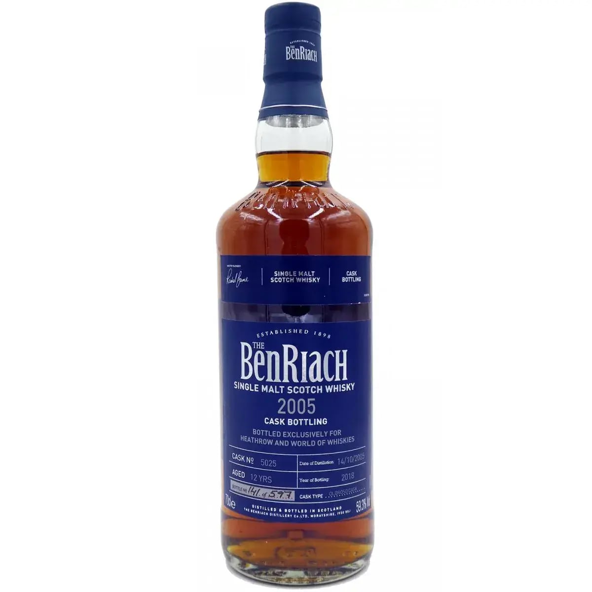 BenRiach 12 Years Old 2005 Single Cask Bottling Cask Nr.5025