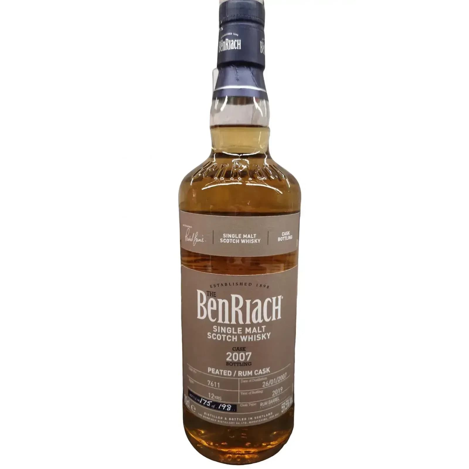 BenRiach 12 Years Old 2007 Cask Bottling Cask Nr.7611