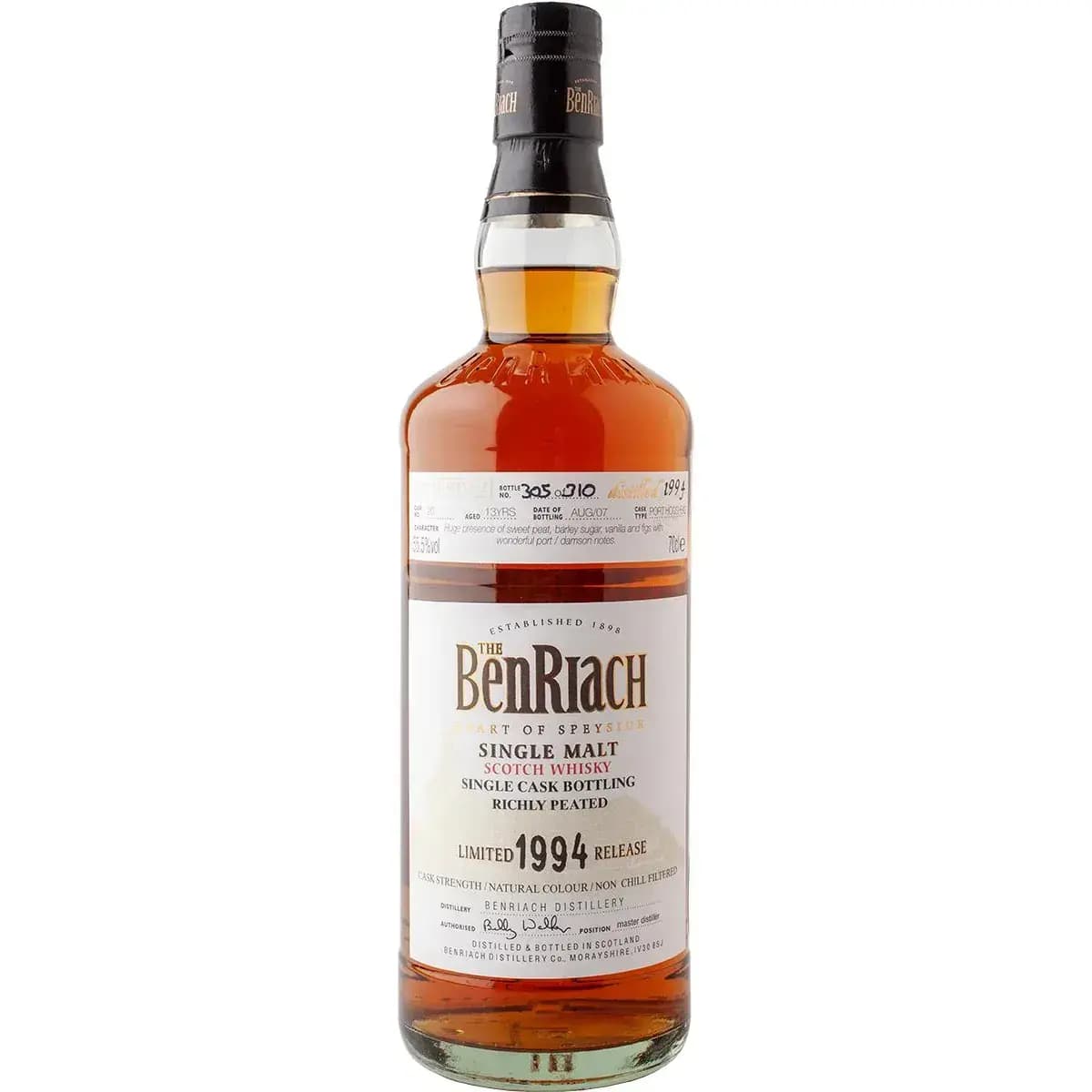 BenRiach 13 Years Old 1994 Peated Single Cask Bottling - Batch 4 Cask Nr.26