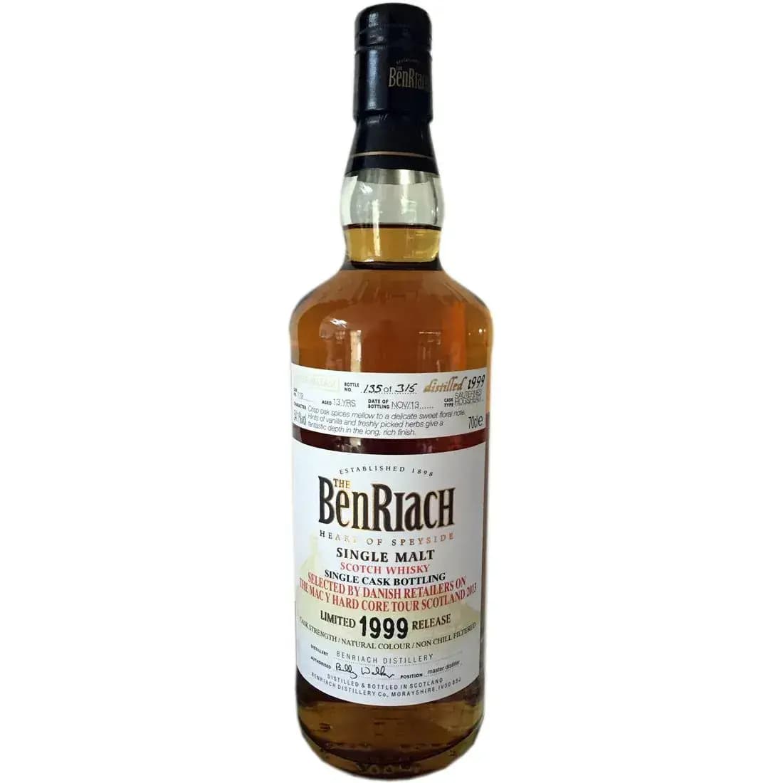 BenRiach 13 Years Old 1999 Single Cask Bottling Cask Nr.119