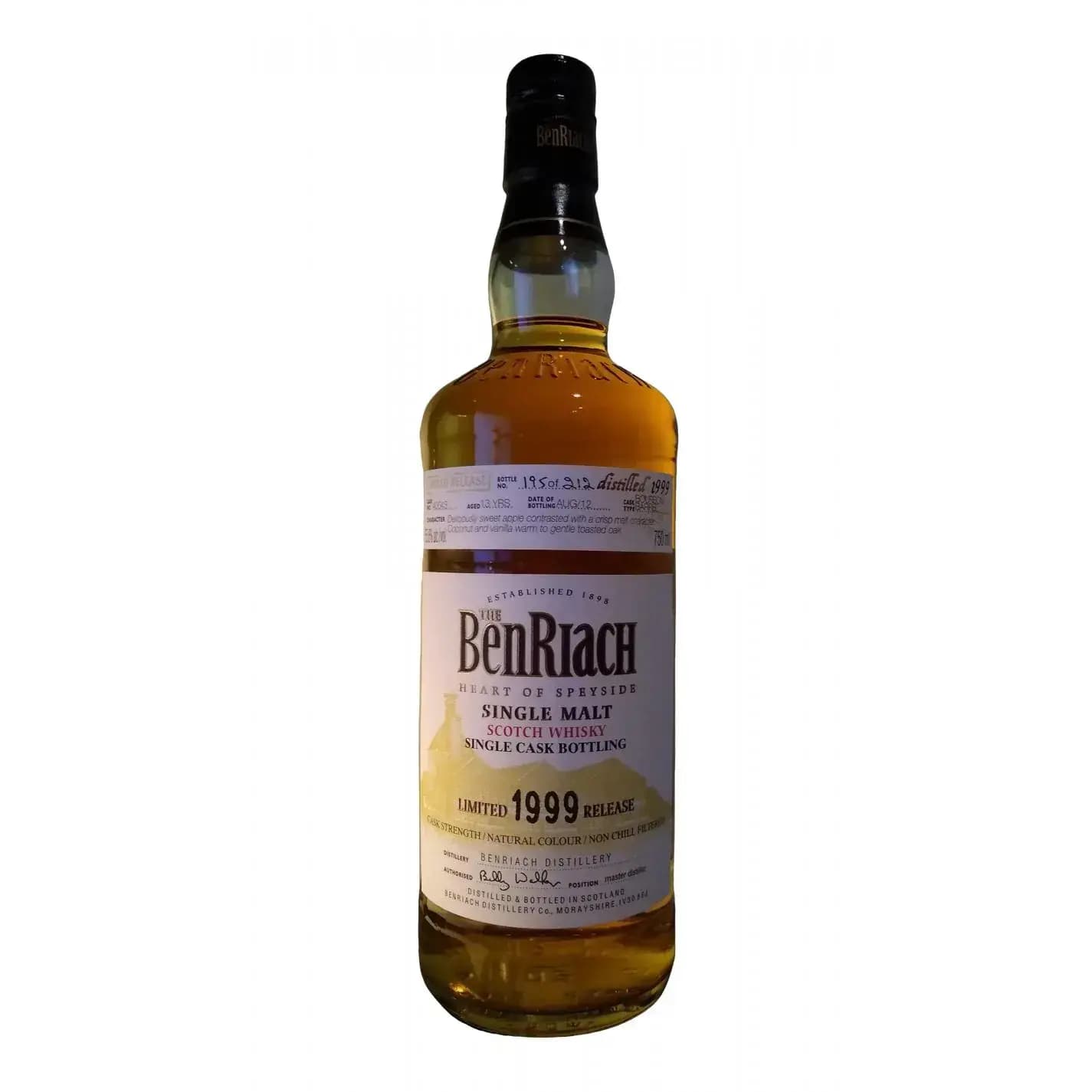 BenRiach 13 Years Old 1999 Single Cask Bottling Cask Nr.40043