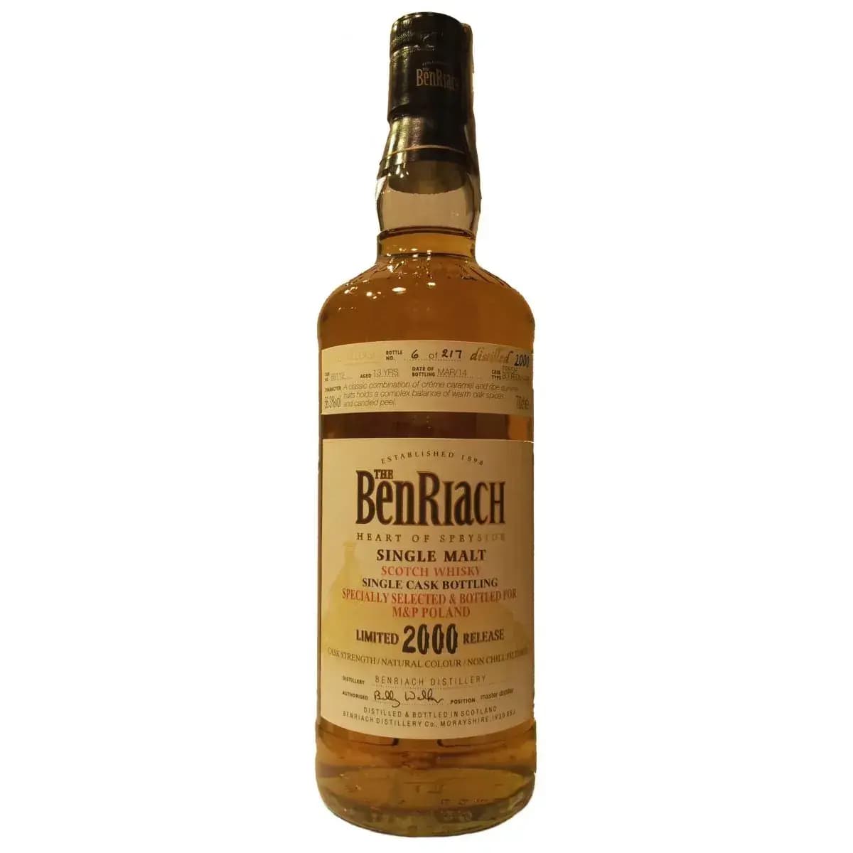BenRiach 13 Years Old 2000 Single Cask Bottling Cask Nr.69112