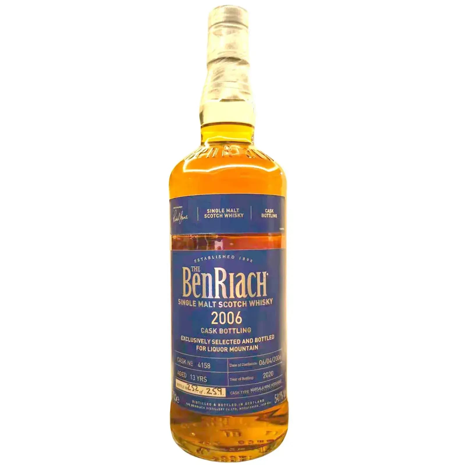 BenRiach 13 Years Old 2006 Cask Bottling Cask Nr.4158