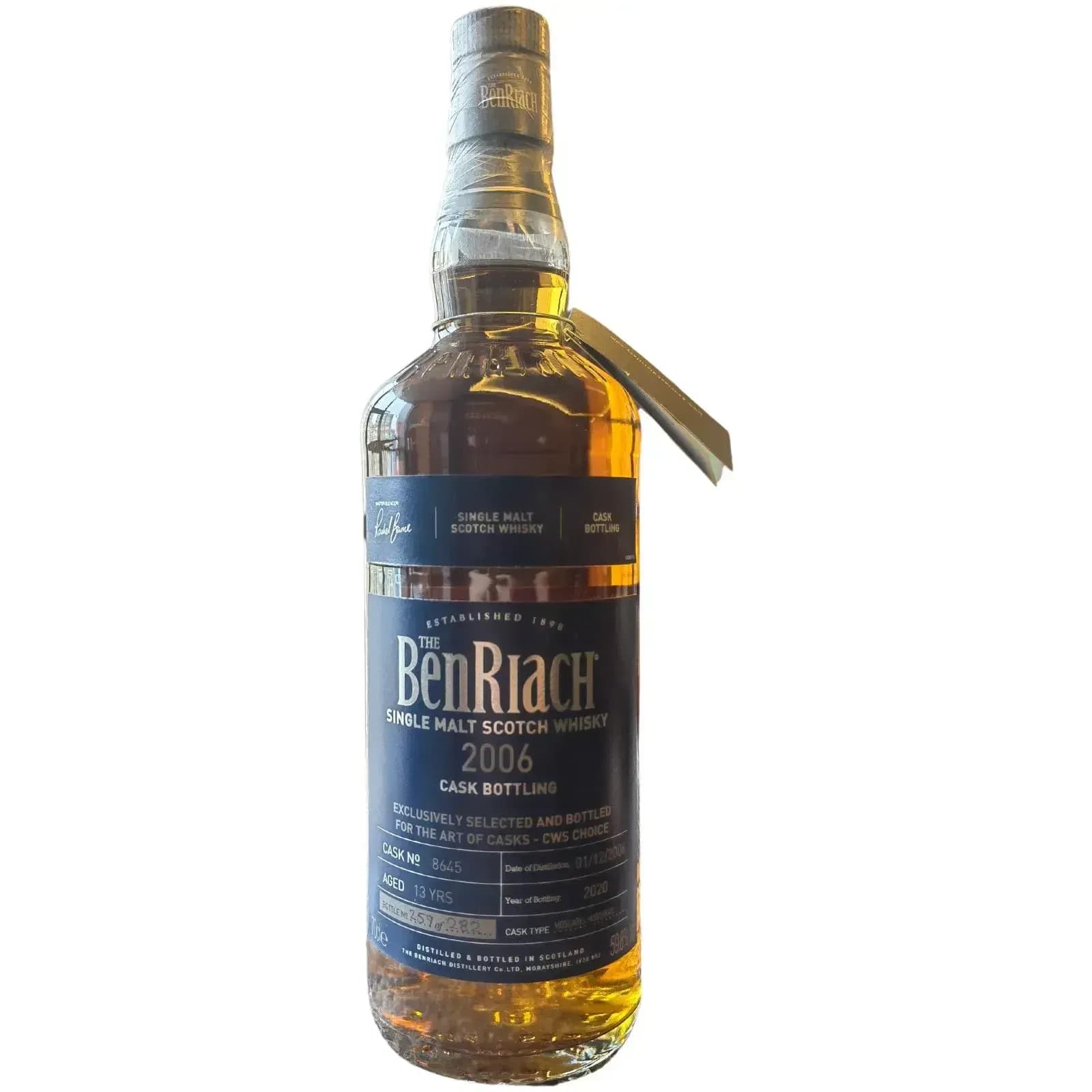 BenRiach 13 Years Old 2006 Cask Bottling Cask Nr.8645