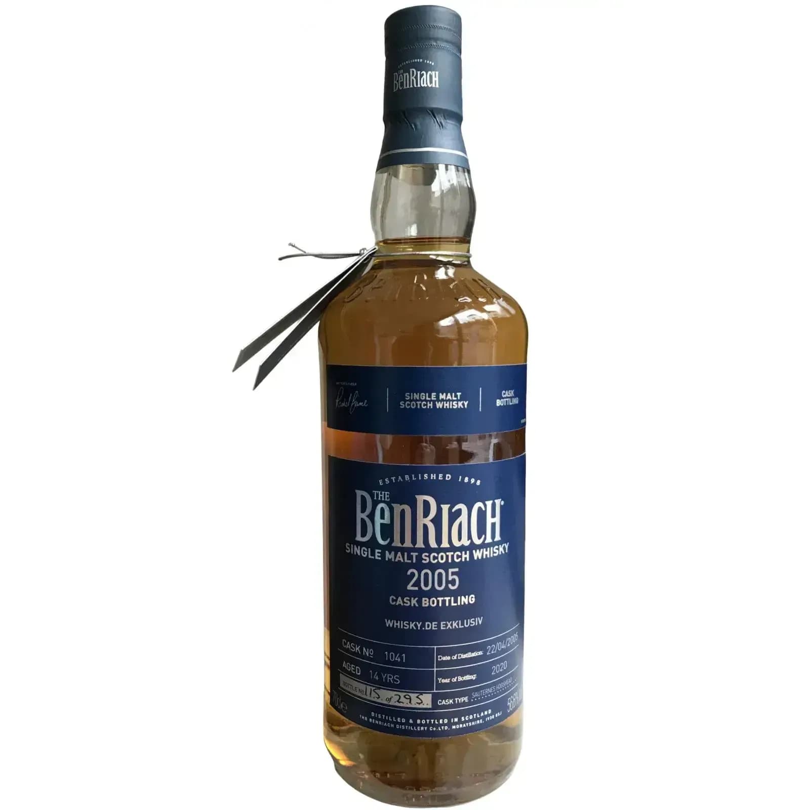 BenRiach 14 Years Old 2005 Cask Bottling Cask Nr.1041