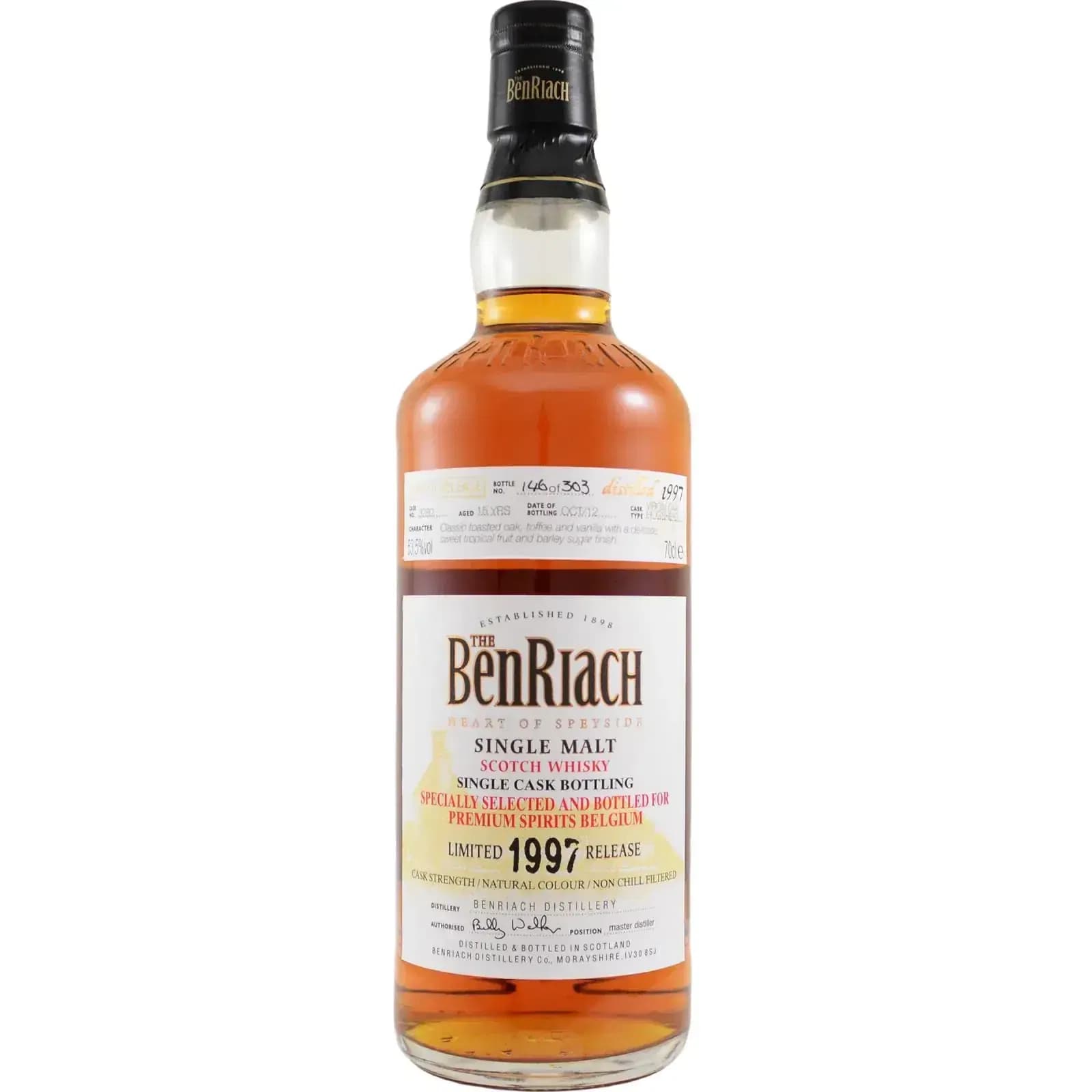 BenRiach 15 Years Old 1997 Single Cask Bottling Cask Nr.3280