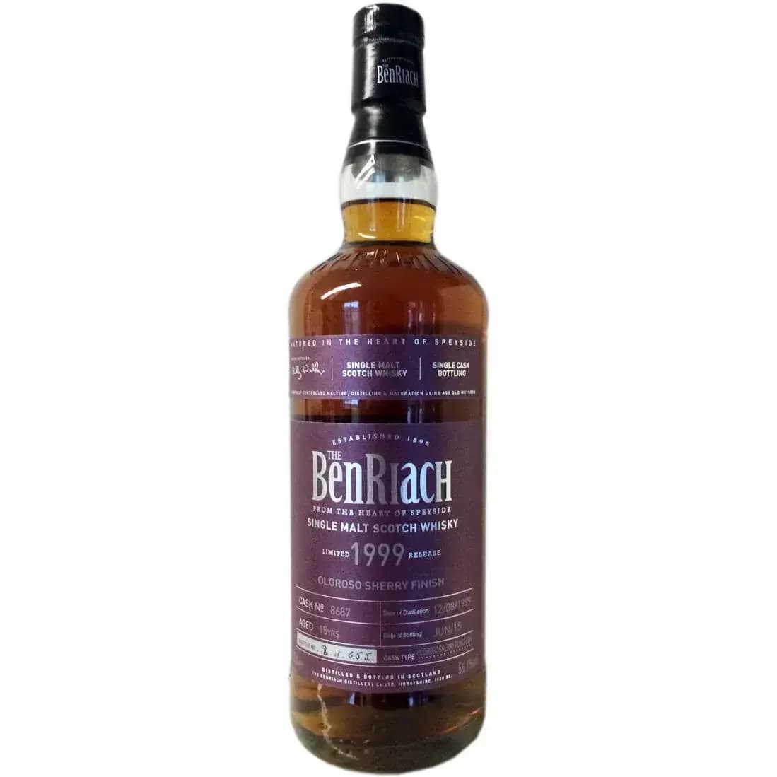 BenRiach 15 Years Old 1999 Single Cask Bottling Cask Nr.8687