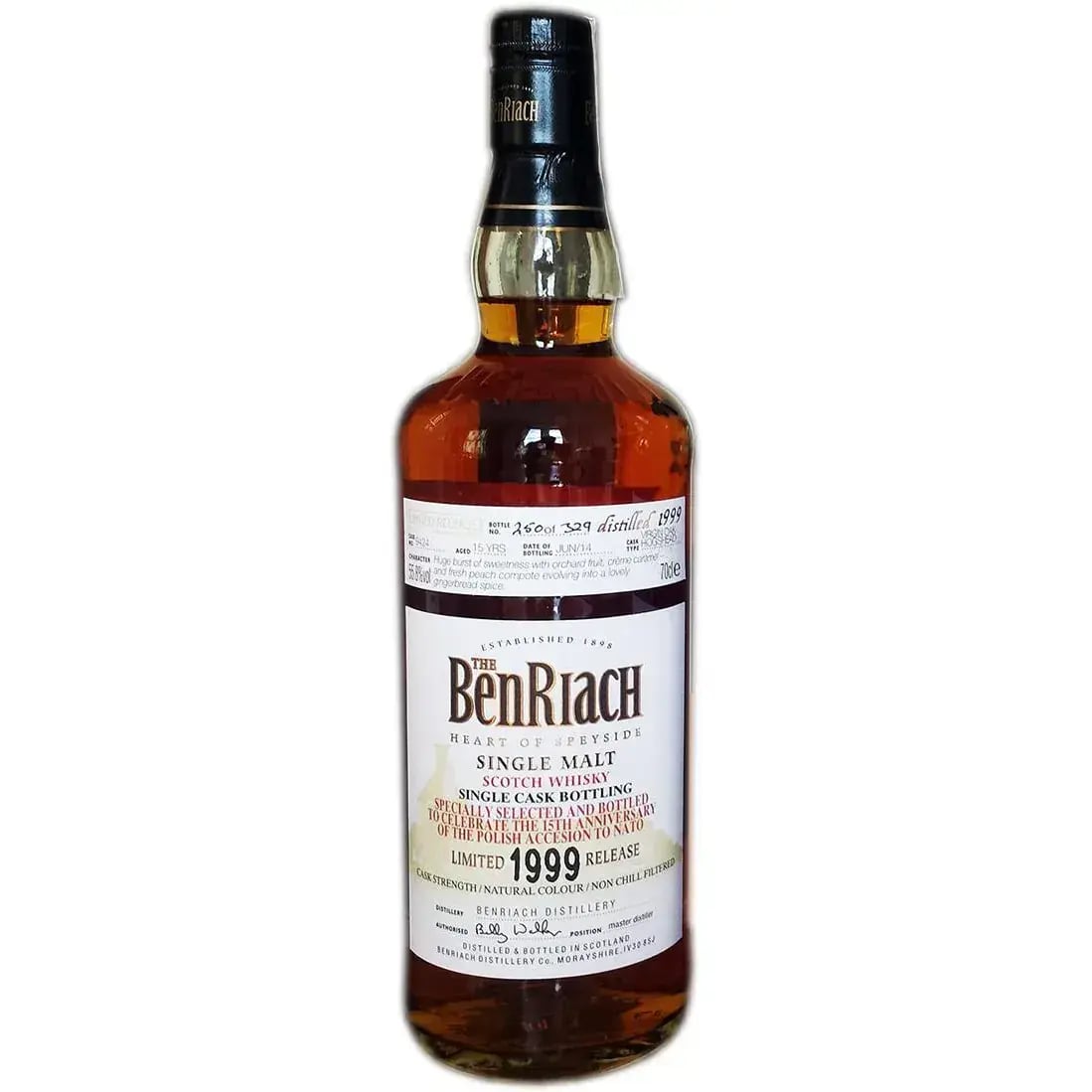 BenRiach 15 Years Old 1999 Single Cask Bottling Cask Nr.9424