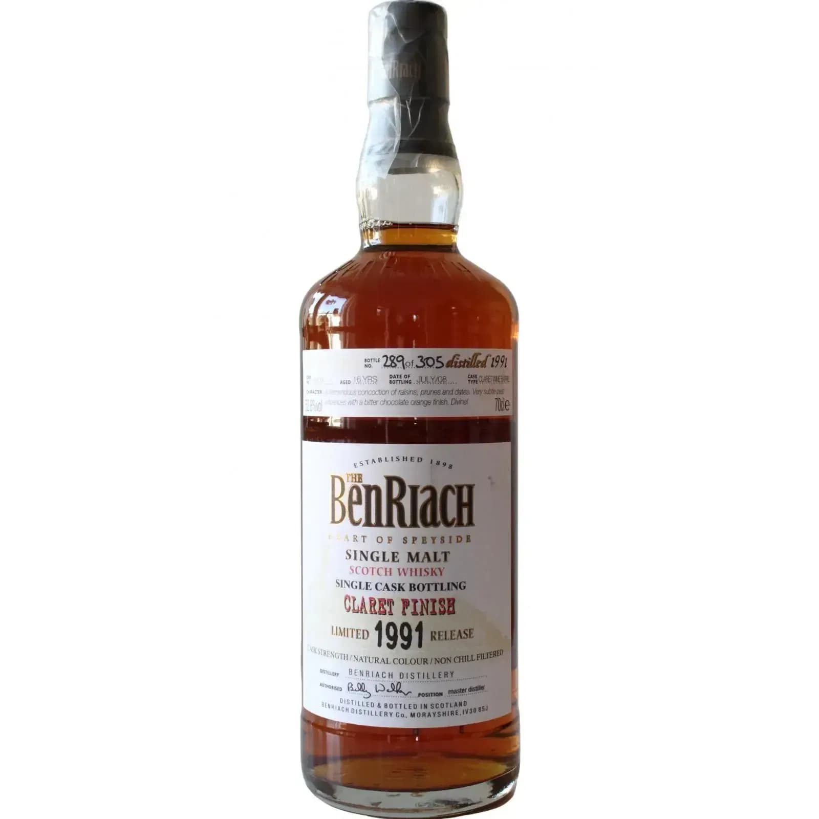 BenRiach 16 Years Old 1991 Single Cask Bottling - Batch 5 Cask Nr.6903