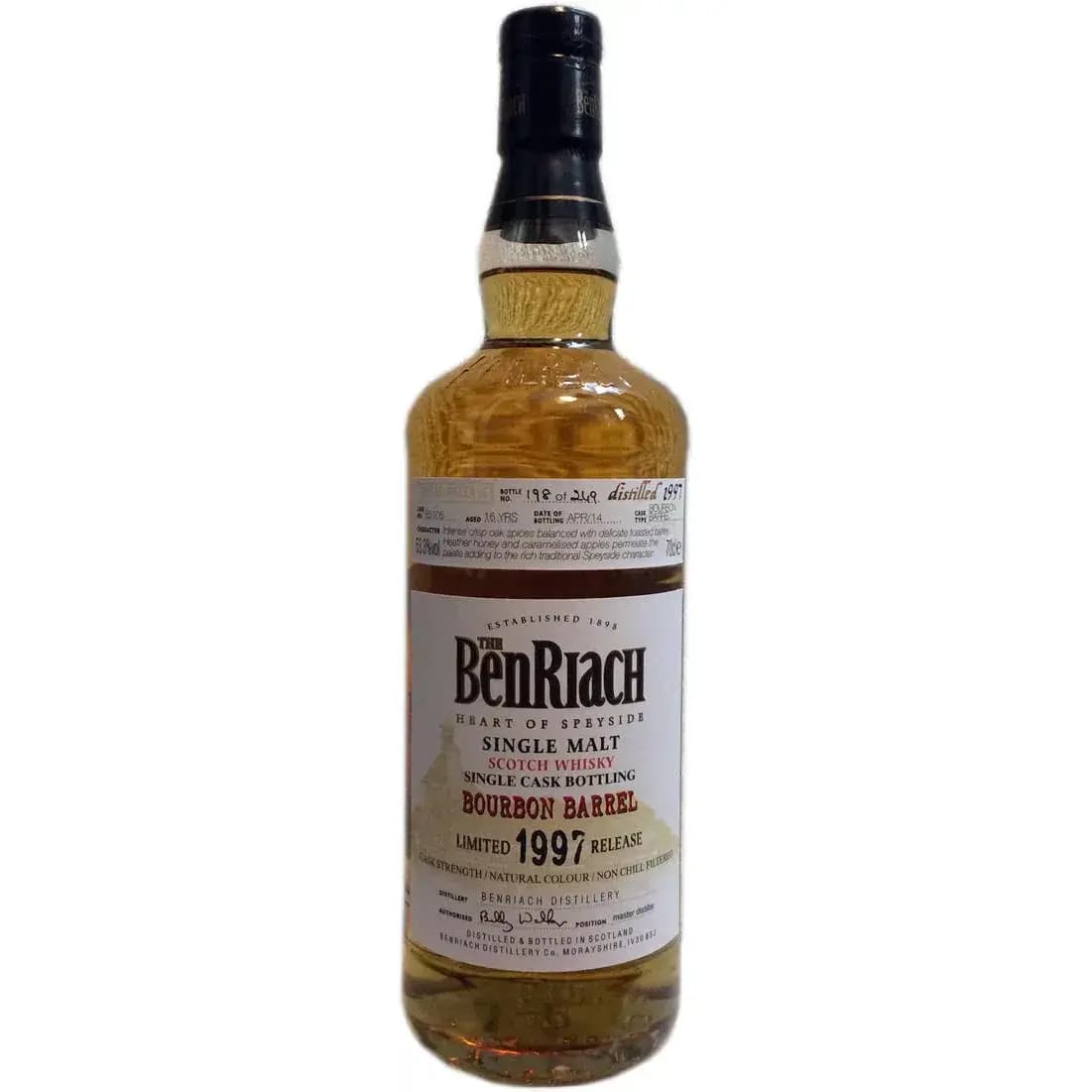 BenRiach 16 Years Old 1997 Single Cask Bottling Cask Nr.85105