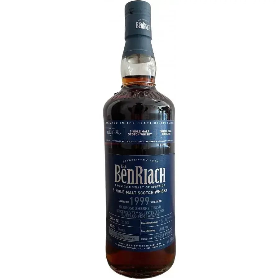 BenRiach 16 Years Old 1999 Single Cask Bottling Cask Nr.2100