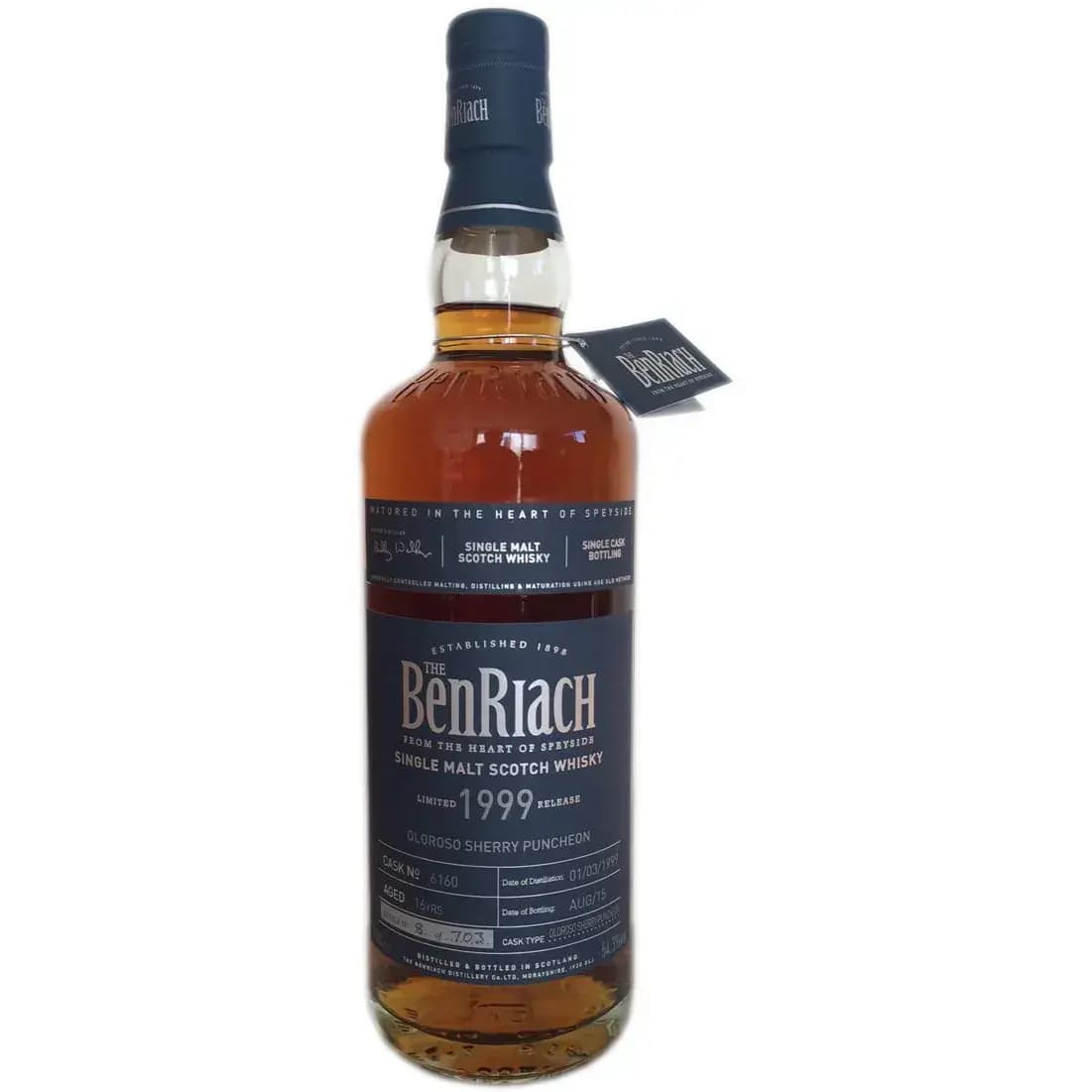 BenRiach 16 Years Old 1999 Single Cask Bottling Cask Nr.6160