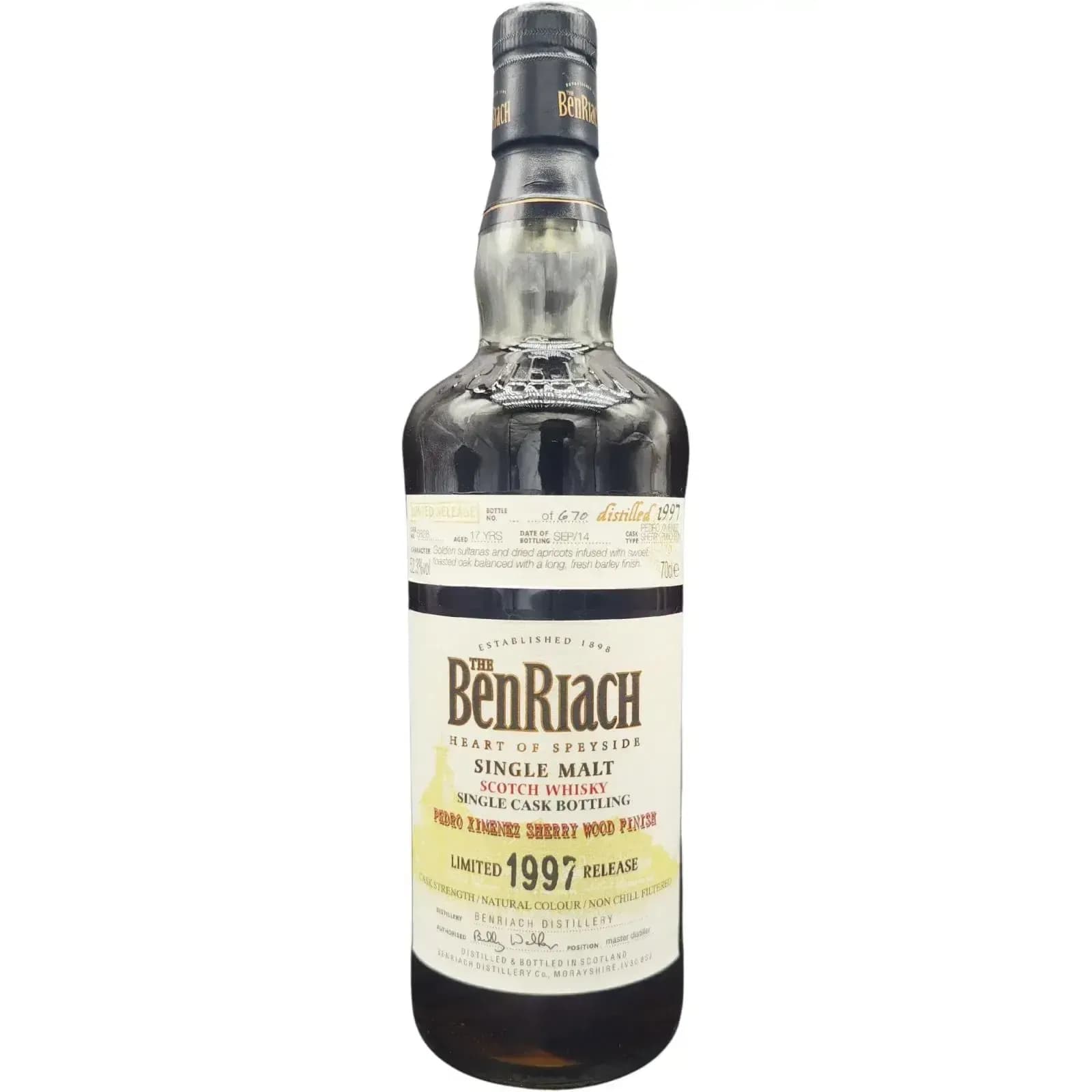 BenRiach 17 Years Old 1997 Single Cask Bottling Cask Nr.6828