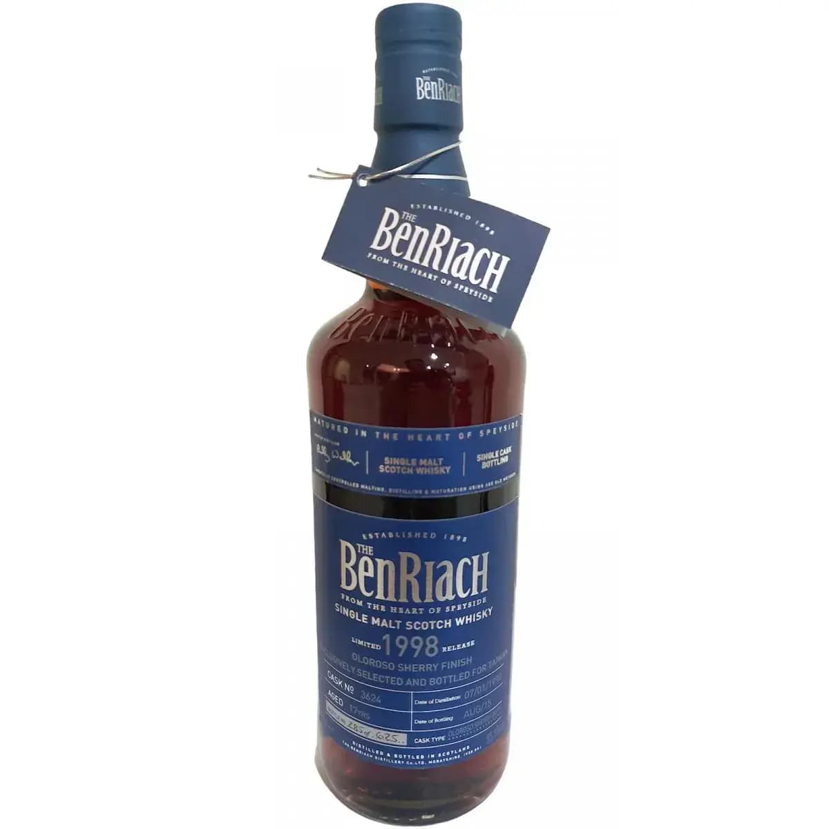 BenRiach 17 Years Old 1998 Single Cask Bottling Cask Nr.3624