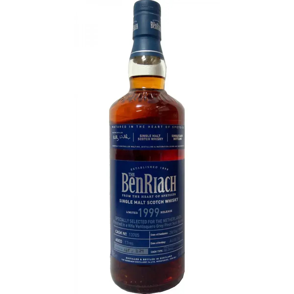 BenRiach 17 Years Old 1999 Single Cask Bottling Cask Nr.13705