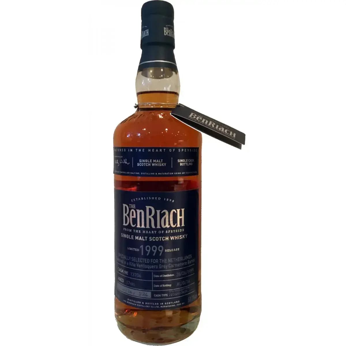 BenRiach 17 Years Old 1999 Single Cask Bottling Cask Nr.13706