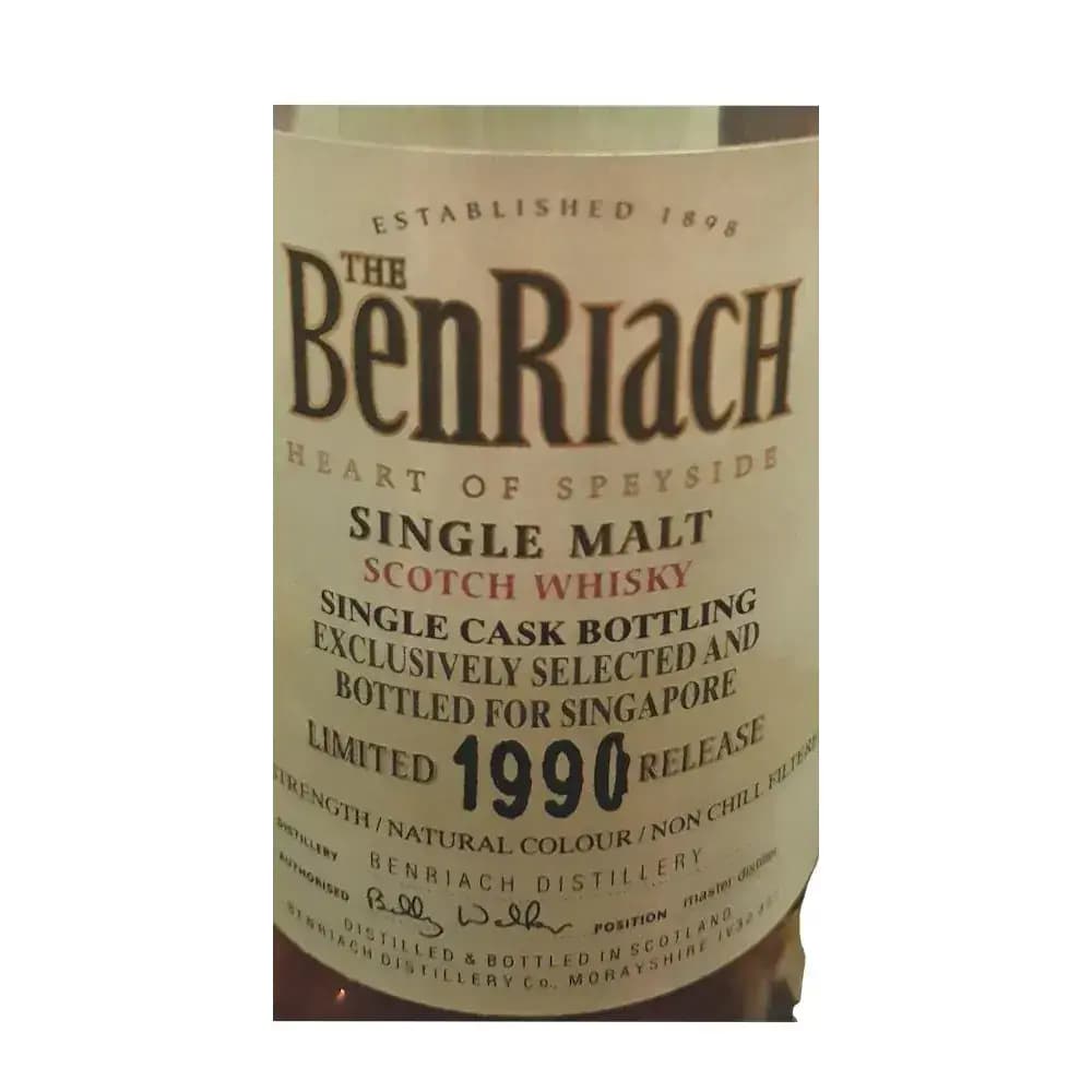 BenRiach 18 Years Old 1990 Single Cask Bottling Cask Nr.3805