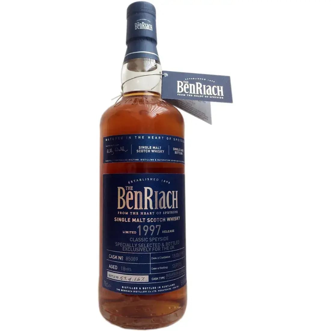 BenRiach 18 Years Old 1997 Single Cask Bottling Cask Nr.85089